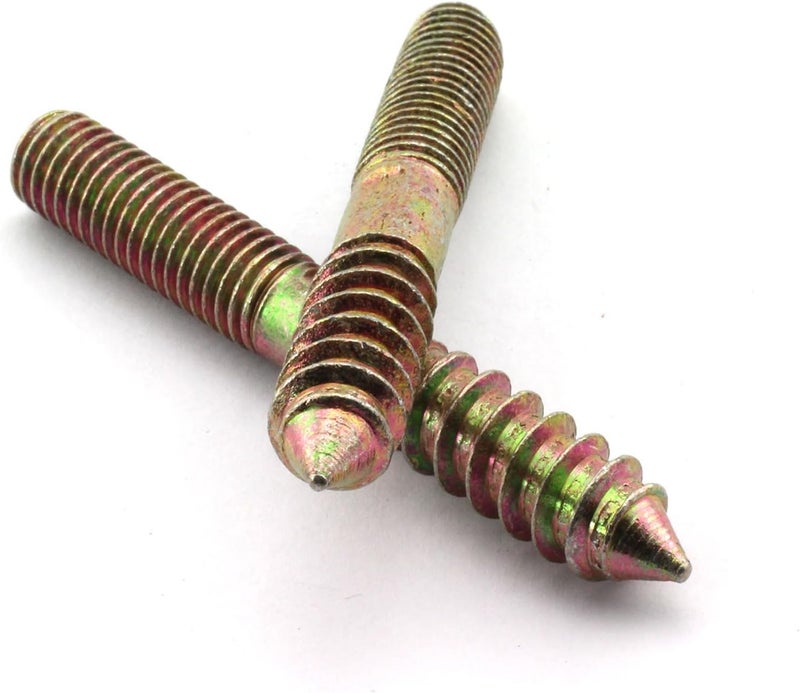 RuiLing 8 Pack M10 Hanger Bolts Double Headed Bolts Self-Tapping Screw M10 Length 3 Inch Hanger Bolts for Furniture - Image 2